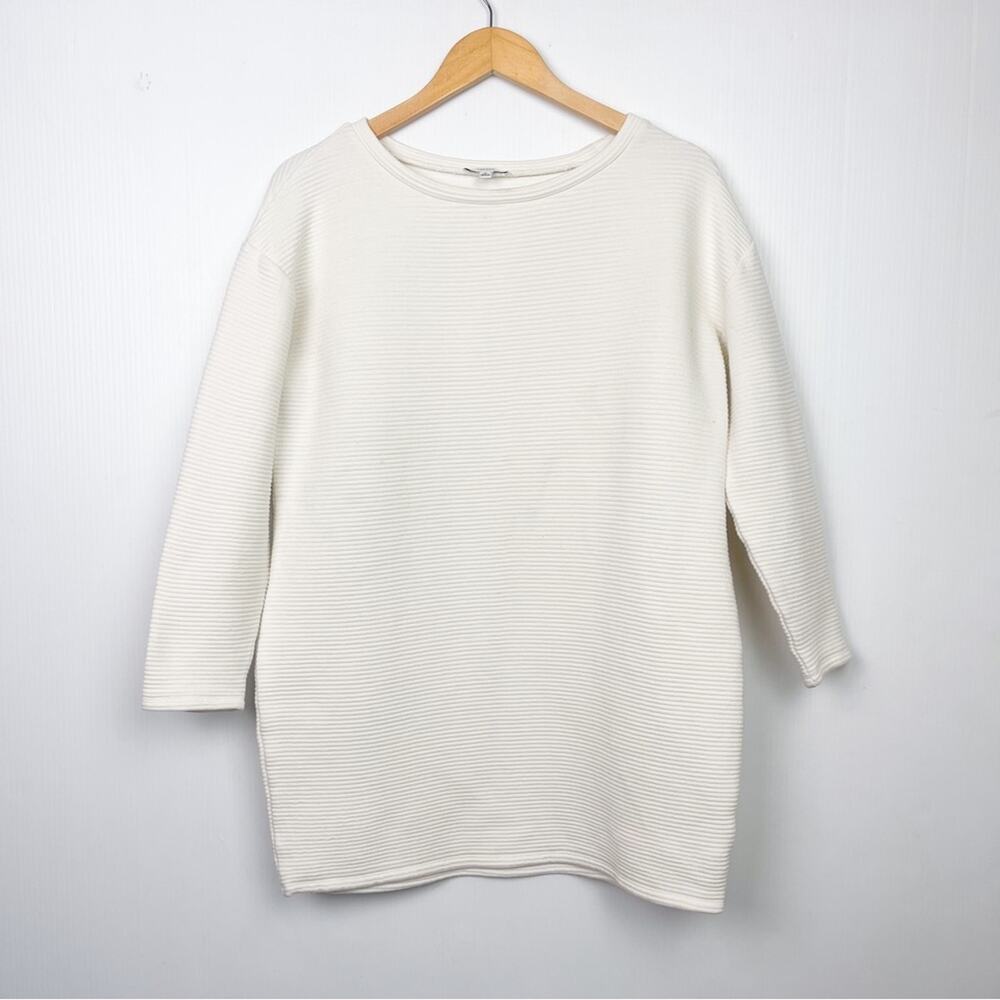 Aritzia | Talula White Ribbed Sweater Long Sleeve Top